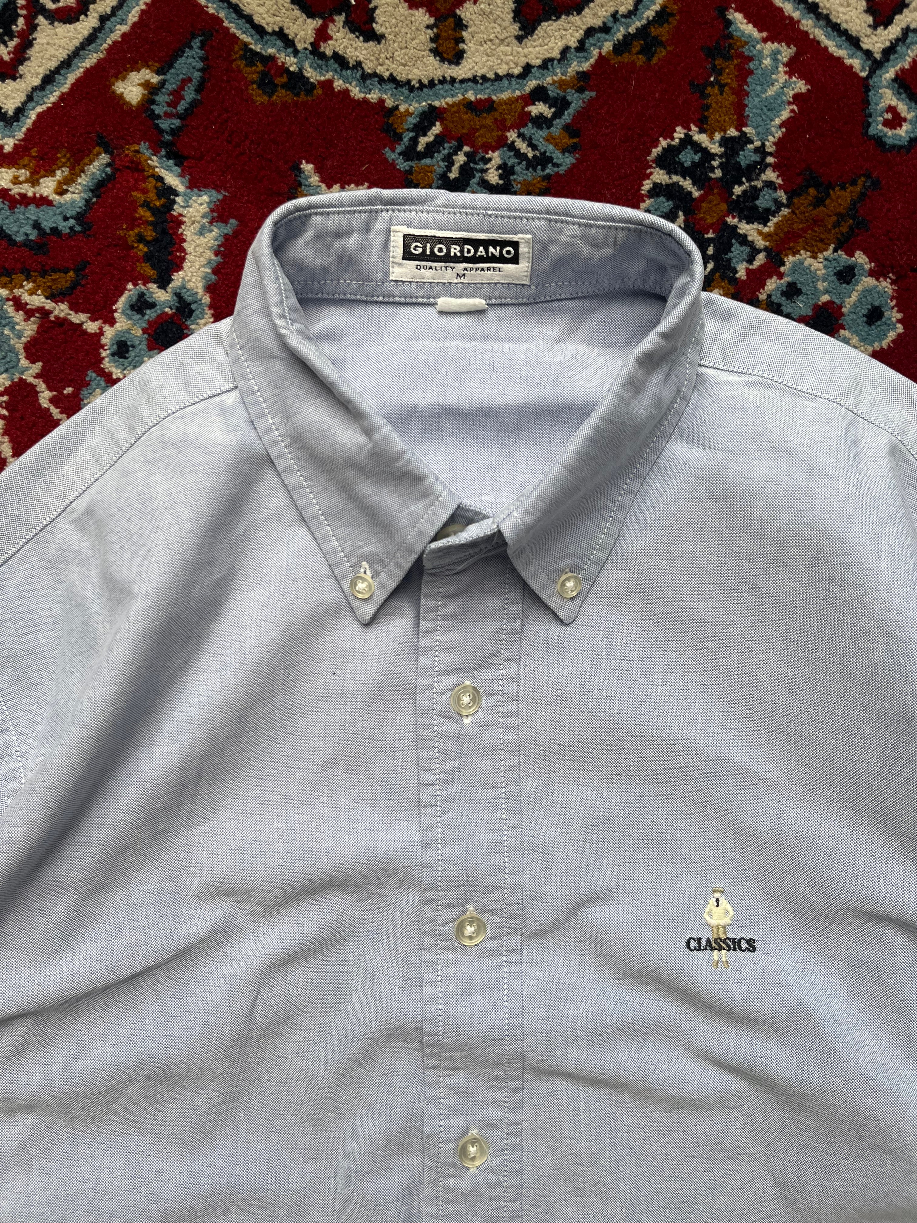 Giordano Classics Light Blue Oxford Cotton Loose Fit Button Down Shirt - S