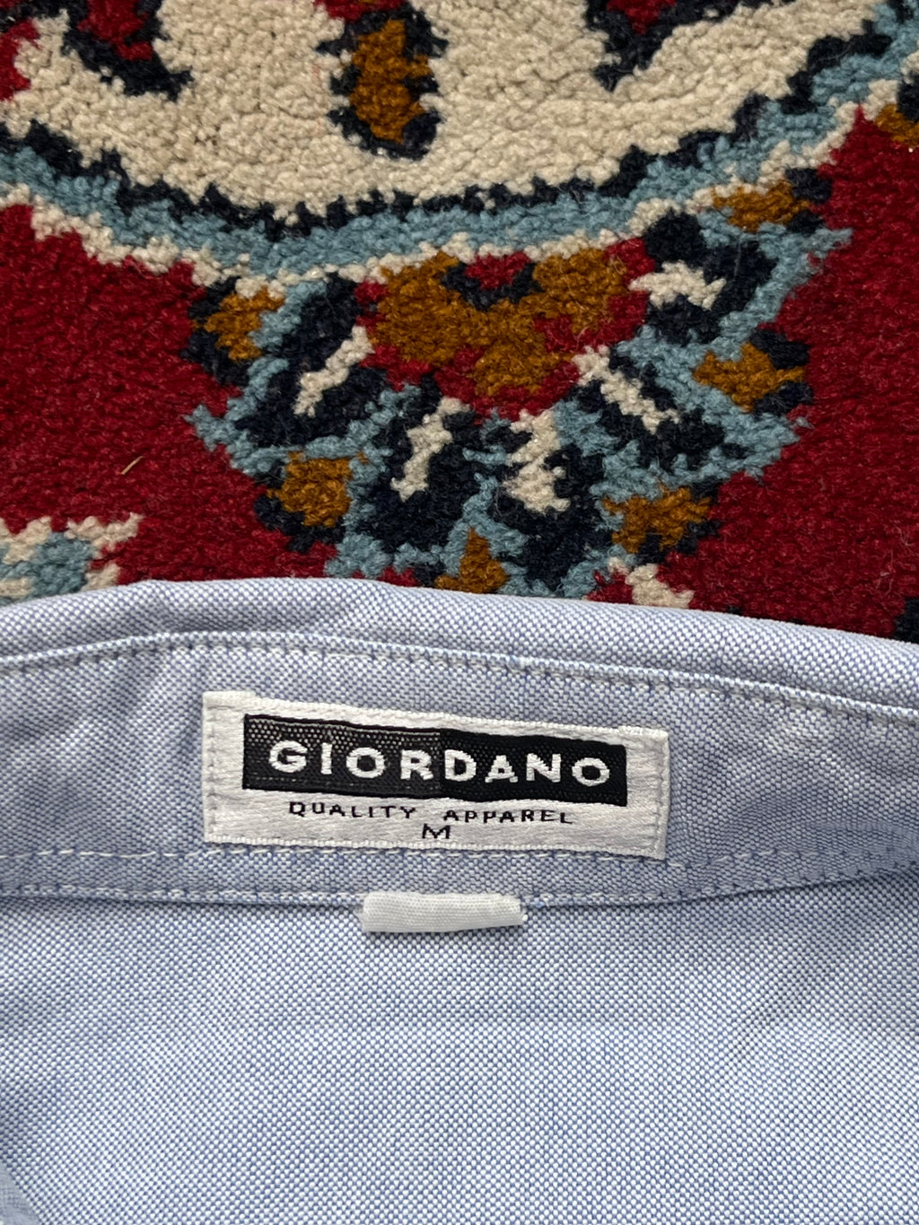 Giordano Classics Light Blue Oxford Cotton Loose Fit Button Down Shirt - S