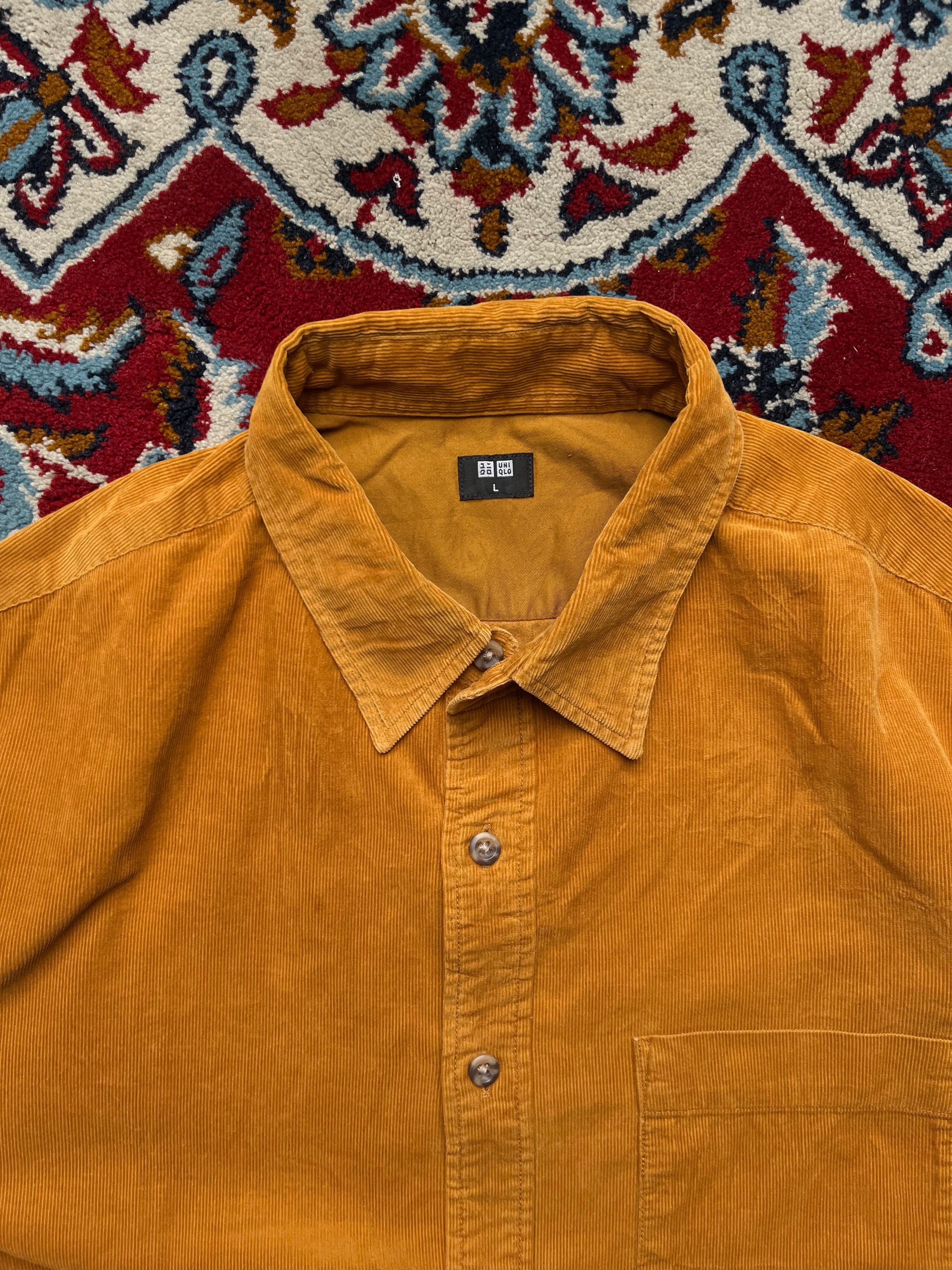 UNIQLO Mustard Yellow Fine Corduroy Button Down Shirt - L