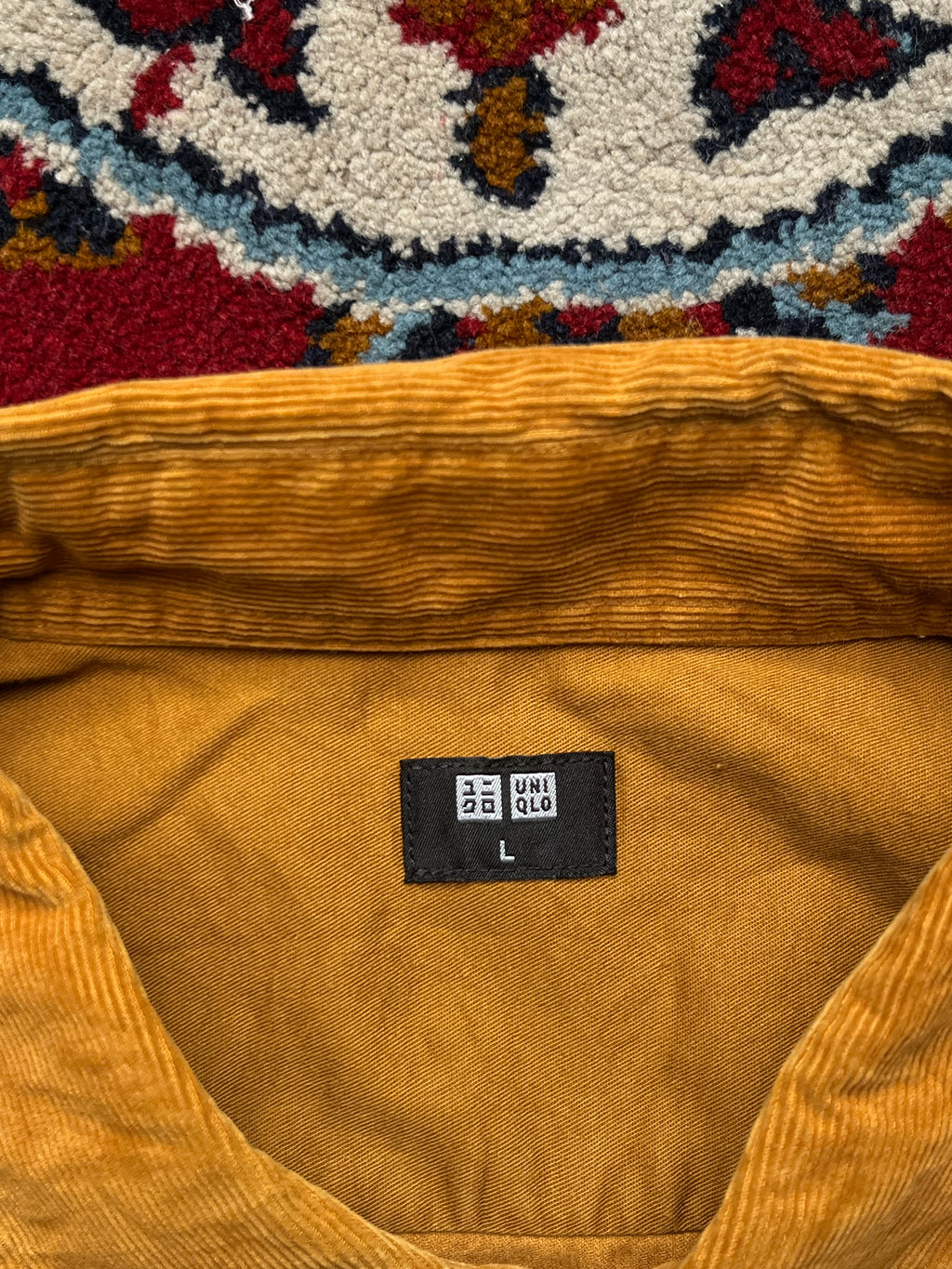 UNIQLO Mustard Yellow Fine Corduroy Button Down Shirt - L