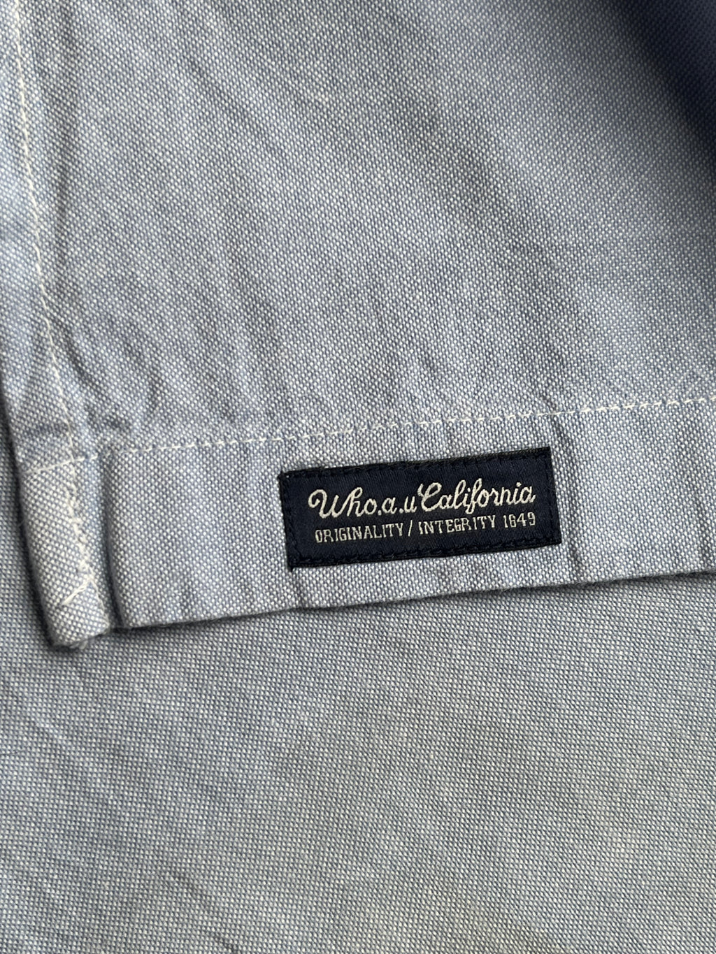 WHO.A.U California Dream Light Blue Loose Fit Oxford Button Down Shirt - L
