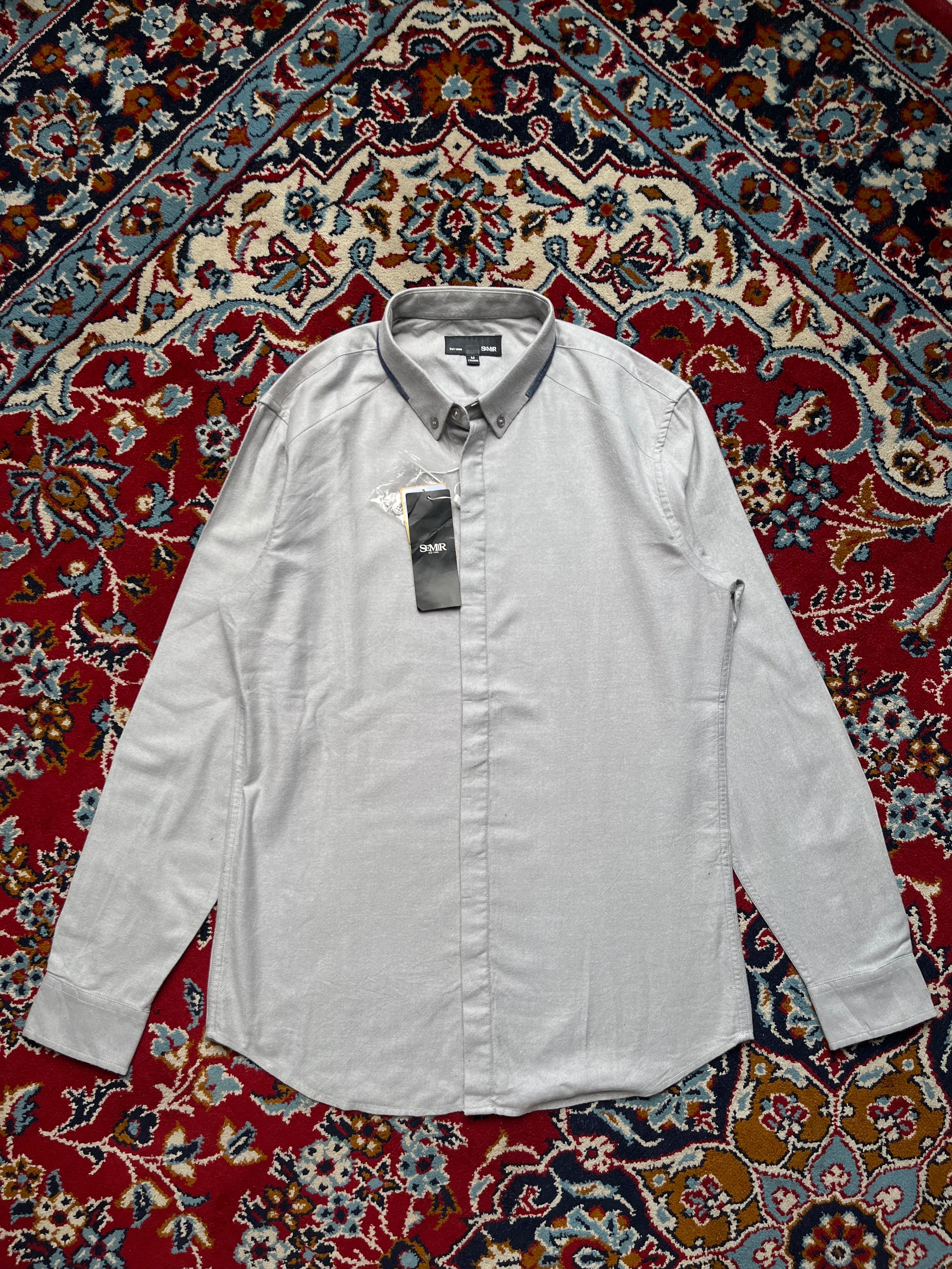SEMIR Light Grey Contrast Button Down Shirt  - M