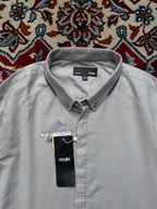 SEMIR Light Grey Contrast Button Down Shirt  - M