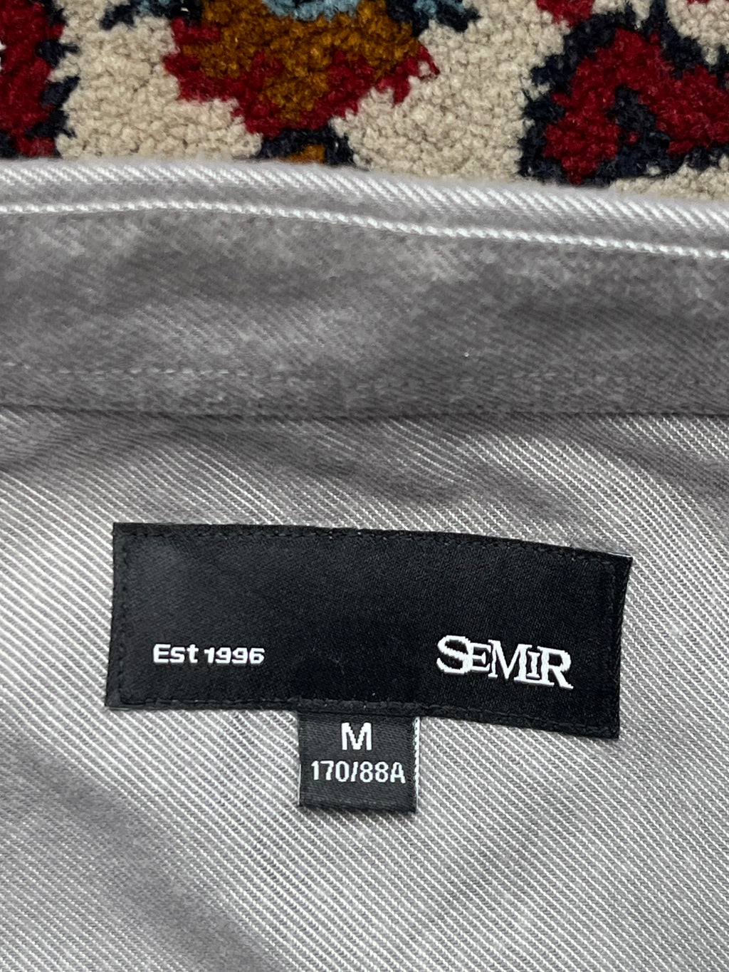 SEMIR Light Grey Contrast Button Down Shirt  - M