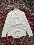 GIORDANO Off White Linen Cotton Blend Casual BUTTON DOWN SHIRT - L