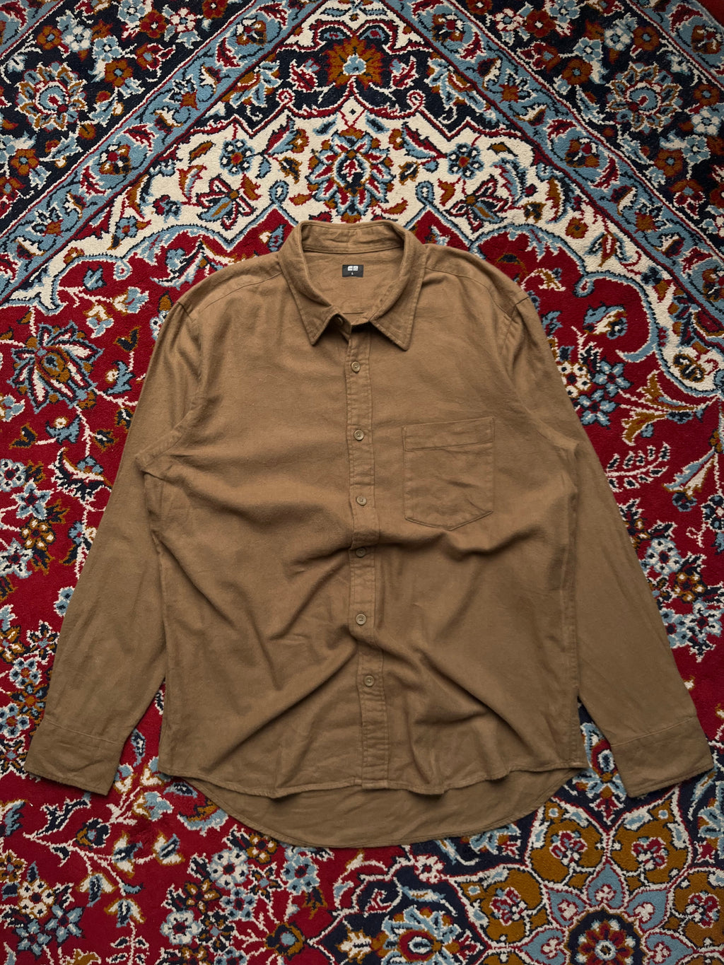 UNIQLO Brown Flannel Casual BUTTON DOWN SHIRT - L