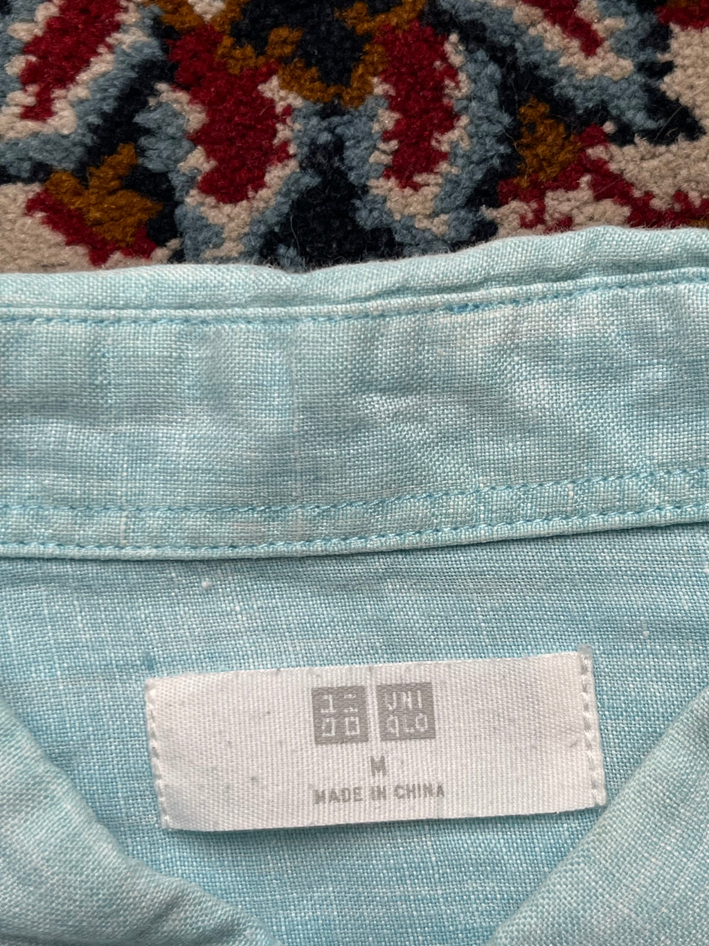 UNIQLO Light Blue Premium Linen BUTTON DOWN SHIRT - S
