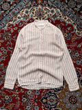 Epigram Linen Striped Band Button Down Shirt - M