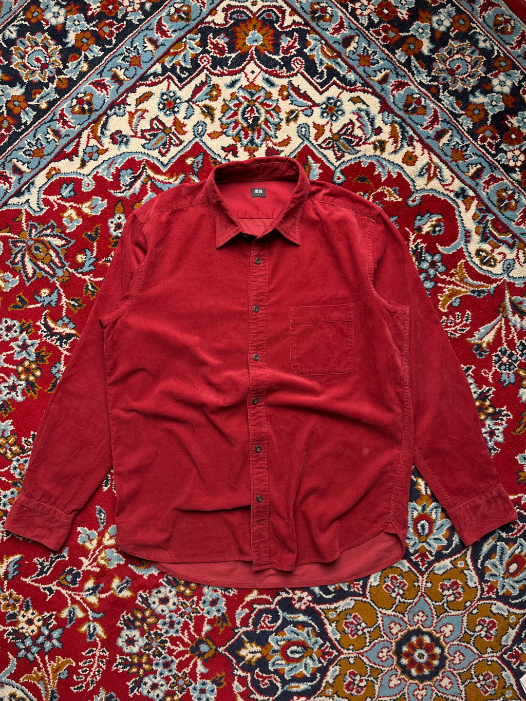 UNIQLO Red Corduroy Button Down Shirt - M