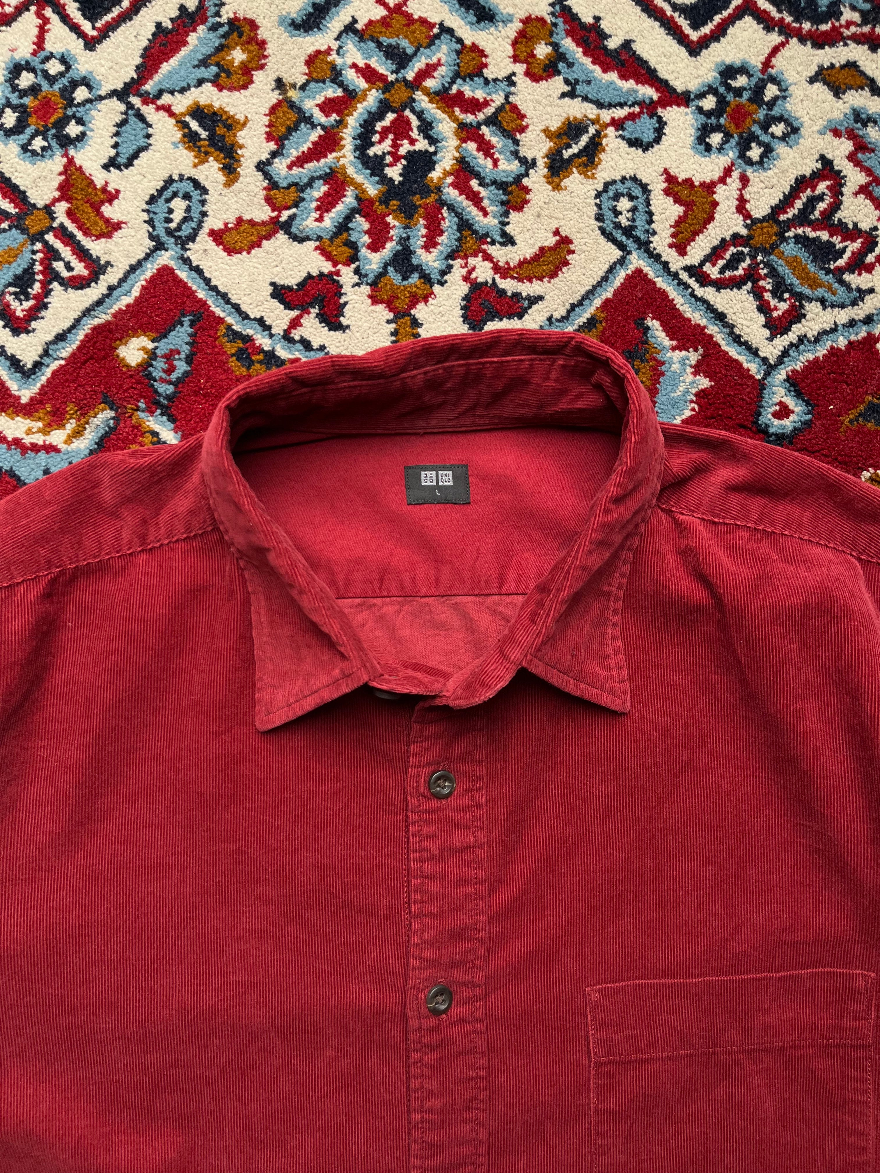 UNIQLO Red Corduroy Button Down Shirt - M
