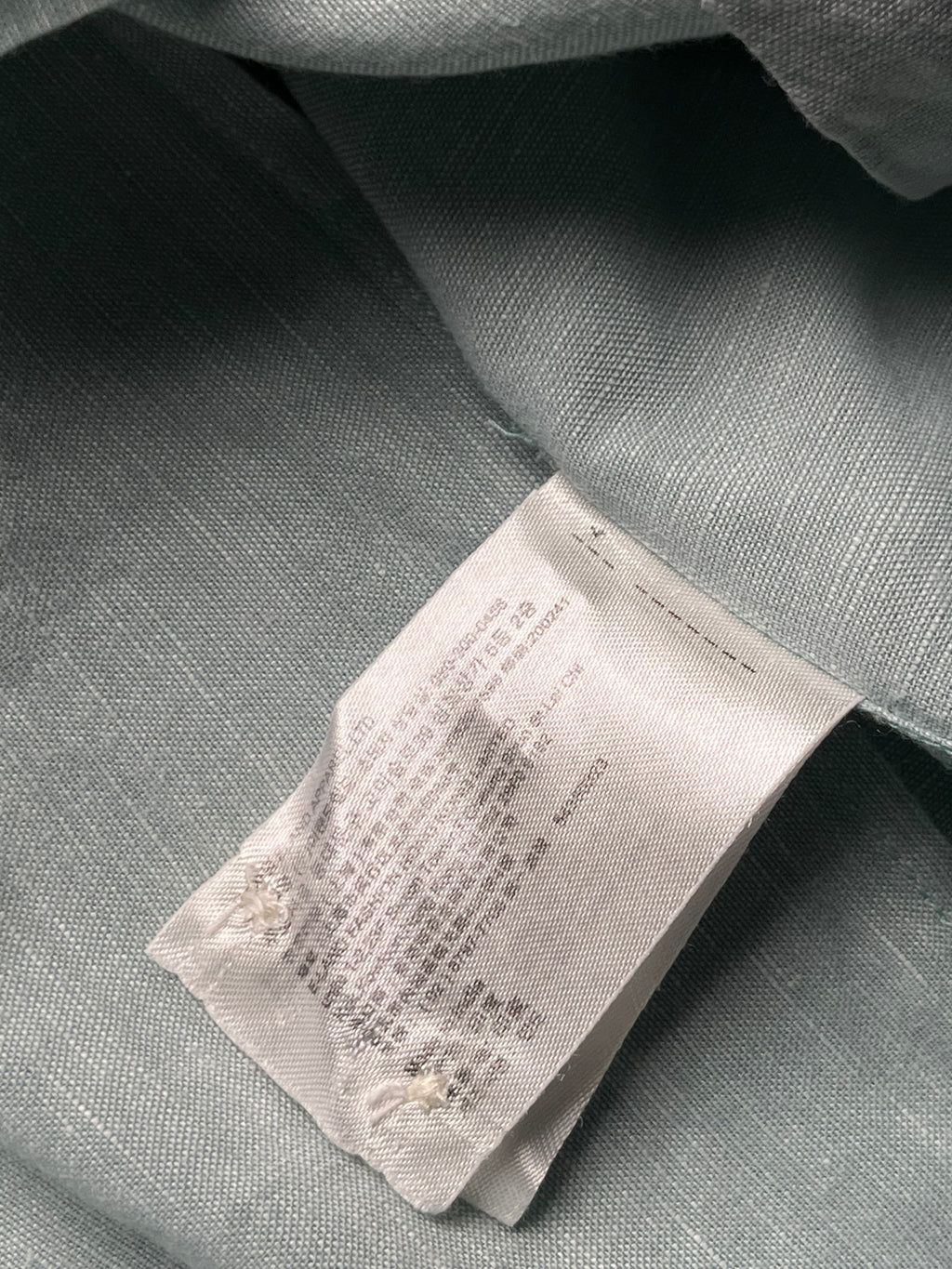 SPAO Light Green Solid Linen Button Down Shirt - L