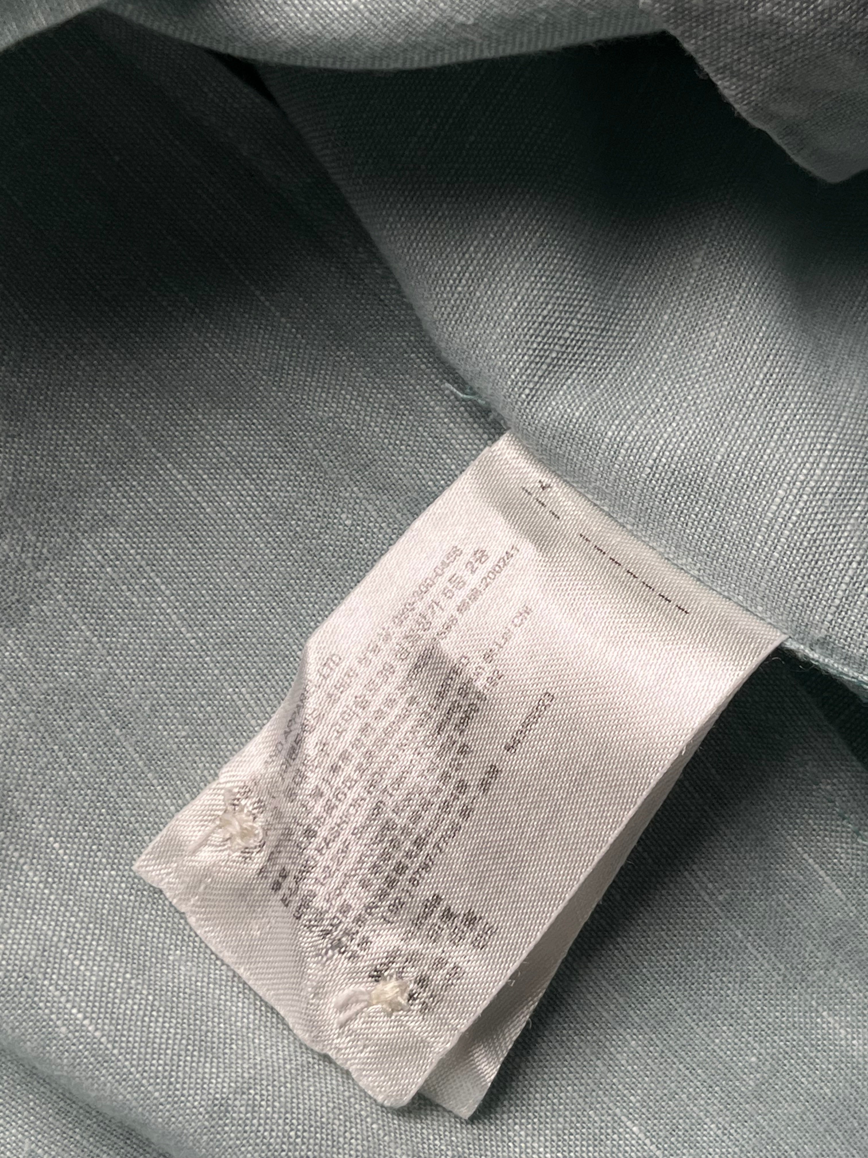 SPAO Light Green Solid Linen Button Down Shirt - L
