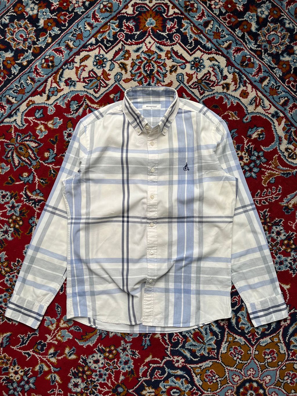 Beanpole Plaid Embroidered Logo Button Down Shirt - M