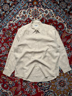 Giordano Beige Solid Linen Button Down Shirt - L