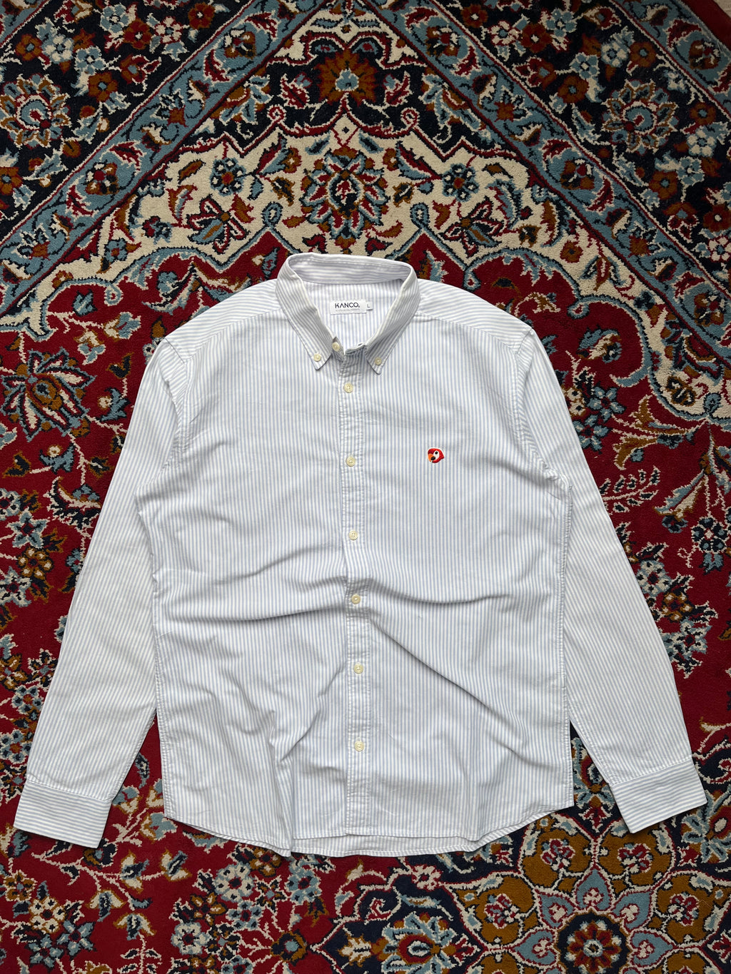 KANCO by Liful Minimal Garments Striped Oxford Button Down Shirt - L