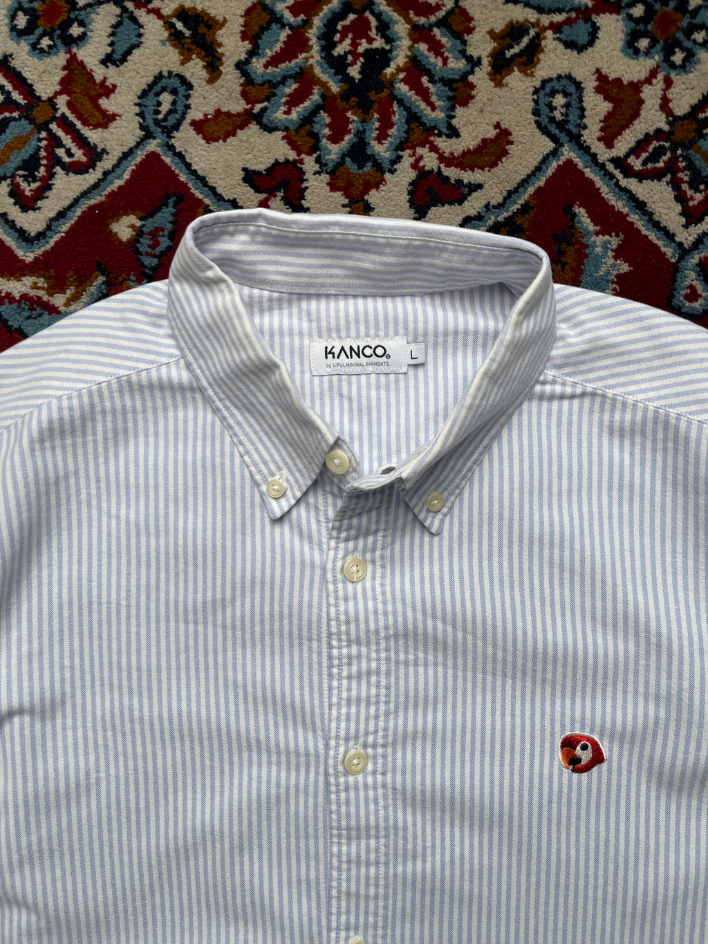 KANCO by Liful Minimal Garments Striped Oxford Button Down Shirt - L