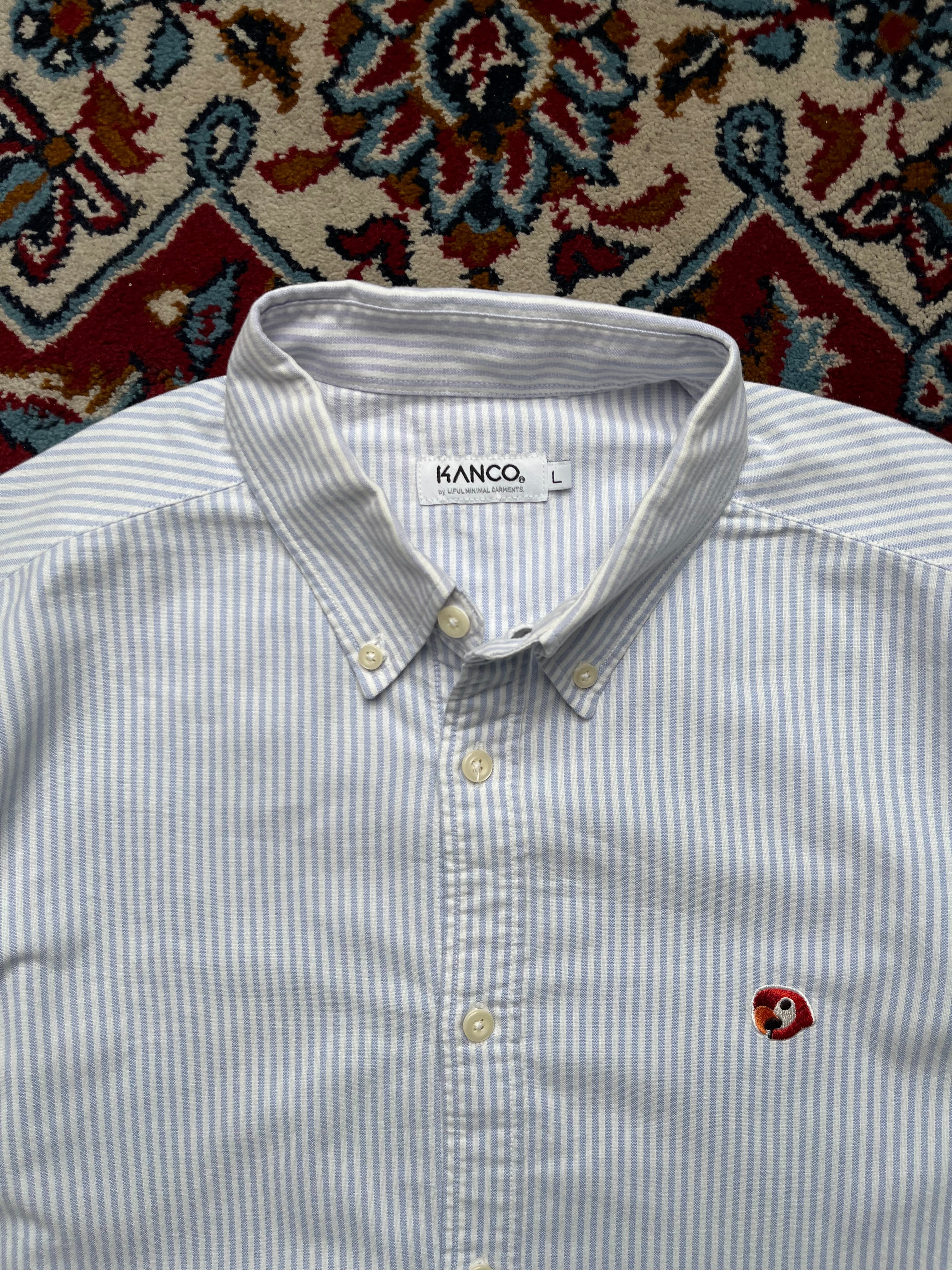 KANCO by Liful Minimal Garments Striped Oxford Button Down Shirt - L