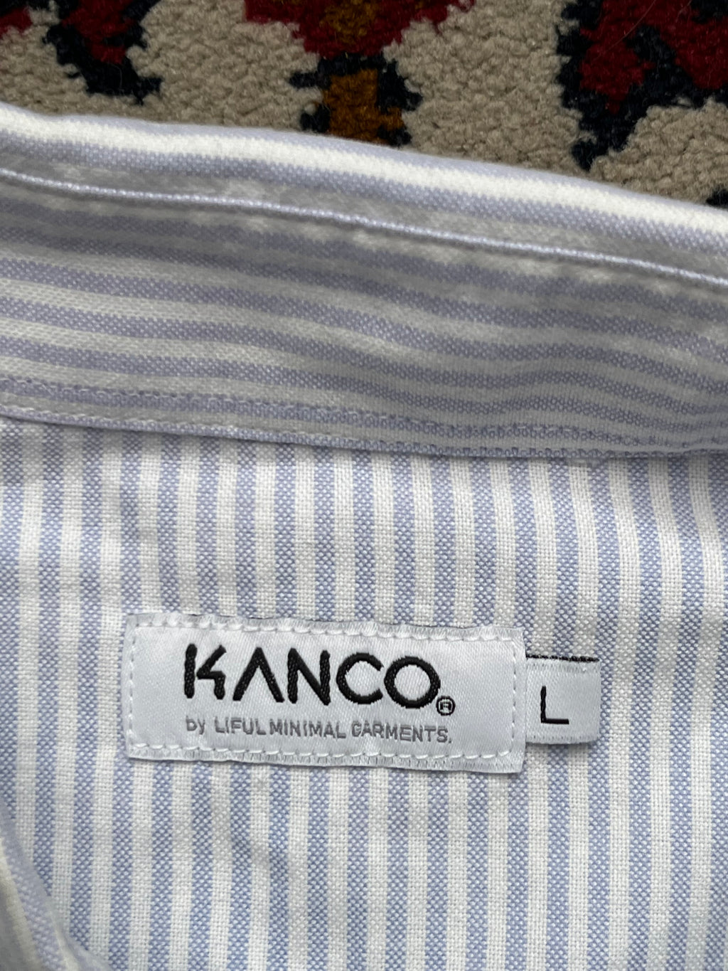 KANCO by Liful Minimal Garments Striped Oxford Button Down Shirt - L