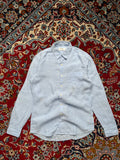 Uniqlo Premium Linen Light Sky Blue Button Down Shirt - S