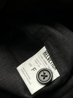 HELVETICA Black Pure Linen Double Pocket Military Epaulet Button Down Shirt - S