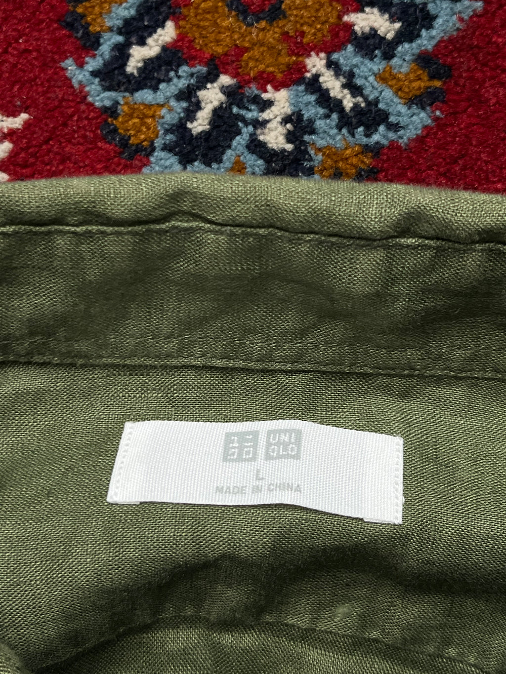 Uniqlo Olive Green Premium Linen Button Down Shirt - M