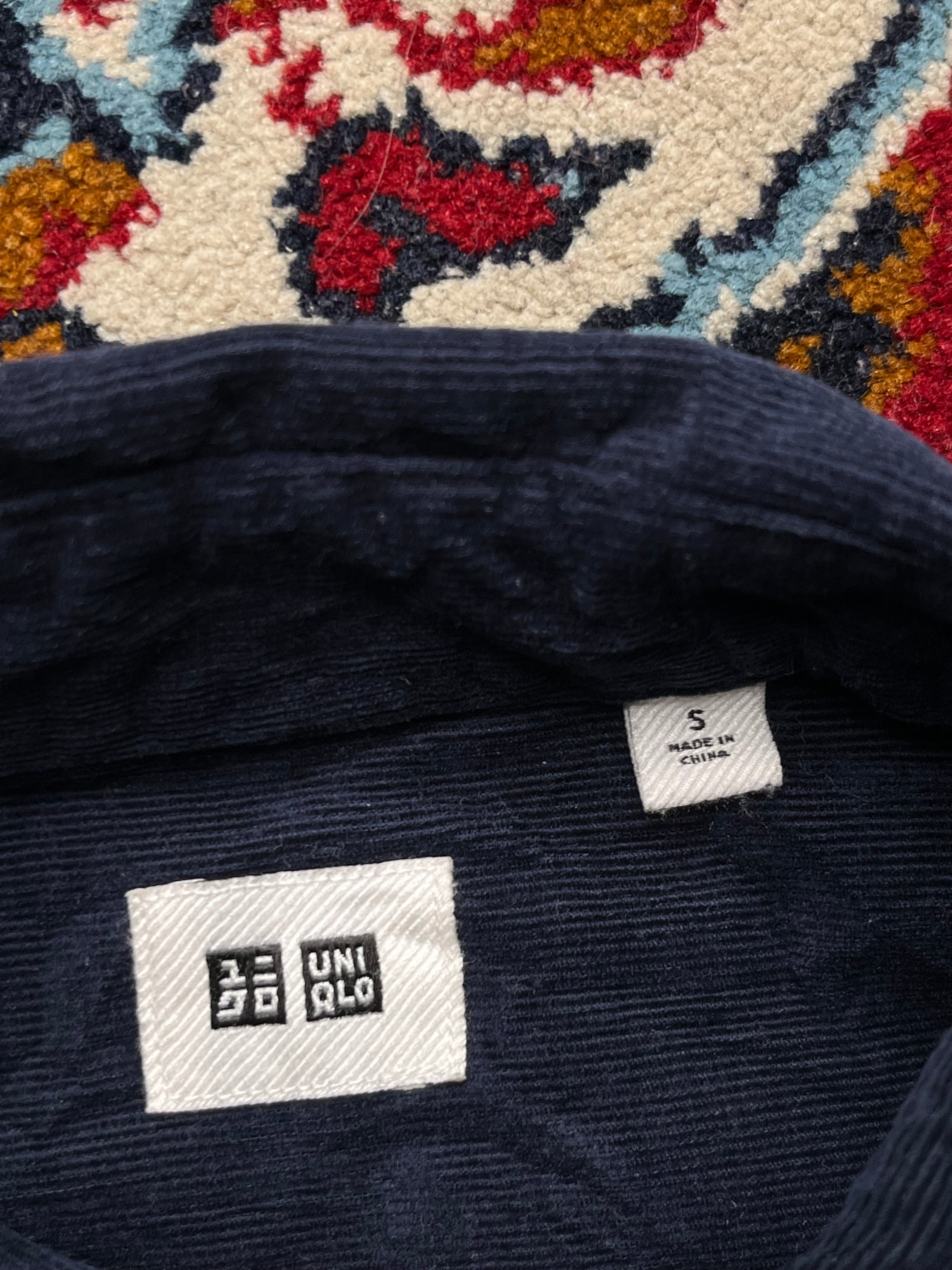 Uniqlo Navy Blue Fine Corduroy Button Down Shirt - S