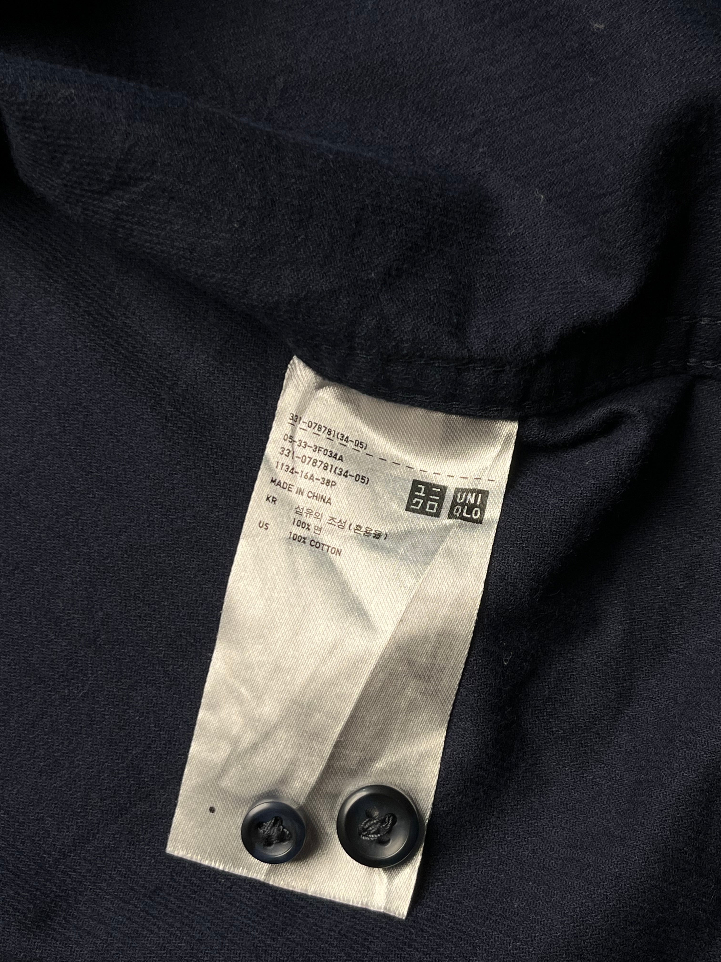Uniqlo Navy Blue Fine Corduroy Button Down Shirt - S