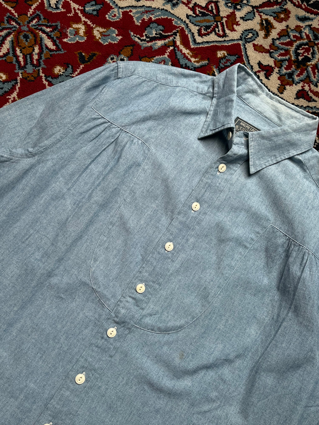 Polo Ralph Lauren Country Vintage Light Blue Chambray Button Down Shirt - L