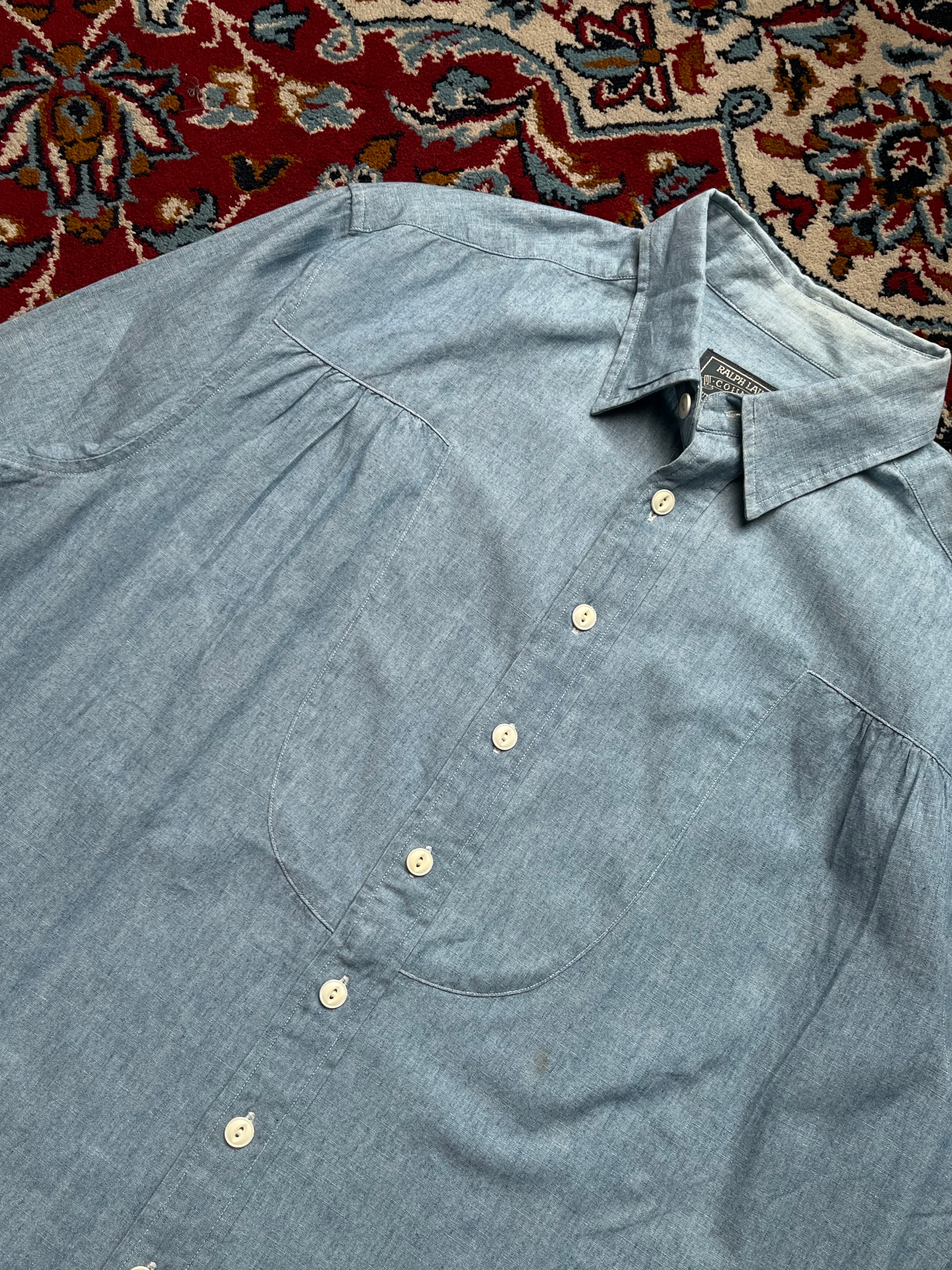 Polo Ralph Lauren Country Vintage Light Blue Chambray Button Down Shirt - L