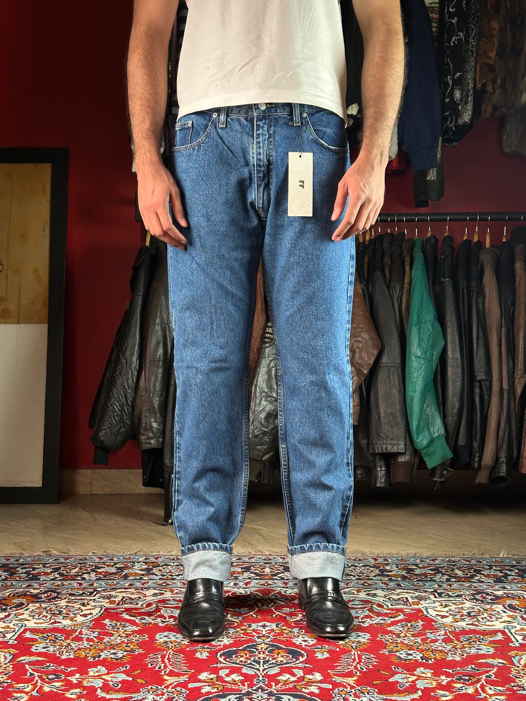 BASE ADELIE VOYAGE A L'EXTREME WASHED BLUE STRAIGHT DENIM JEANS - 34