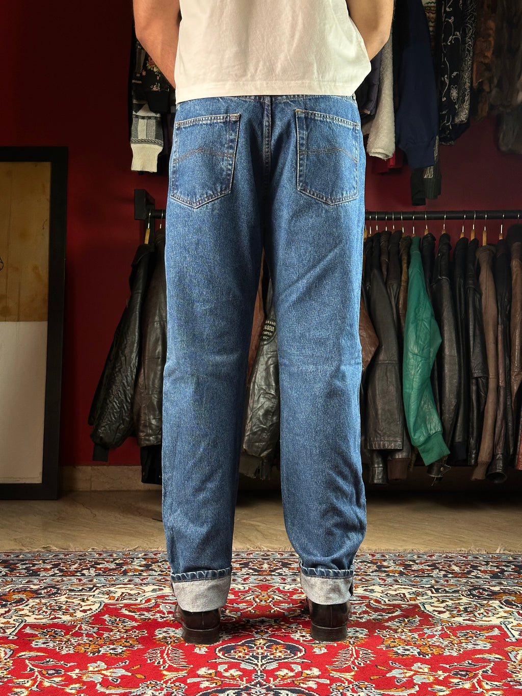 BASE ADELIE VOYAGE A L'EXTREME WASHED BLUE STRAIGHT DENIM JEANS - 34