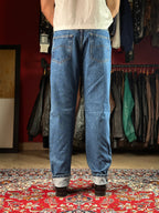 BASE ADELIE VOYAGE A L'EXTREME WASHED BLUE STRAIGHT DENIM JEANS - 34