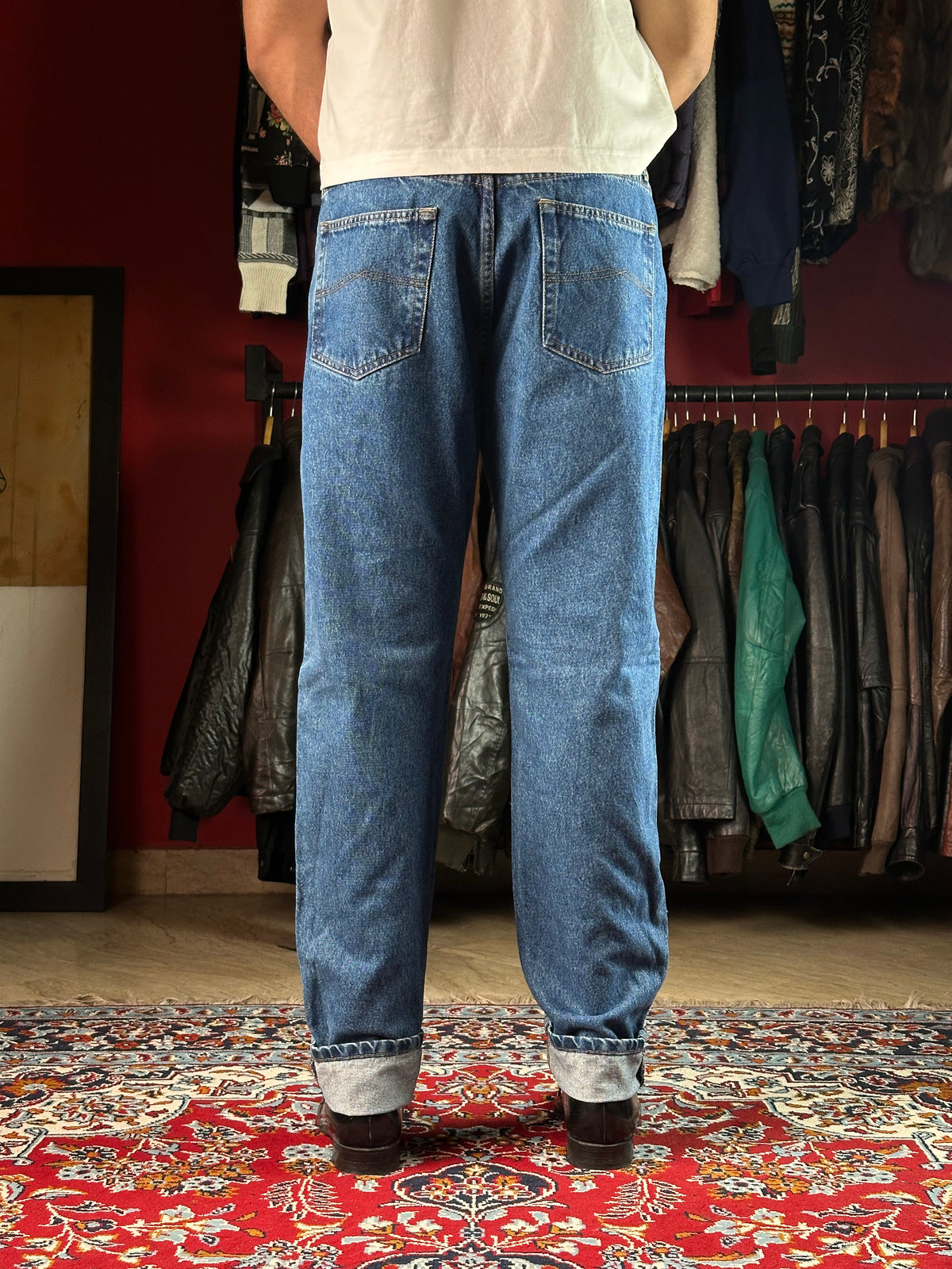 BASE ADELIE VOYAGE A L'EXTREME WASHED BLUE STRAIGHT DENIM JEANS - 34