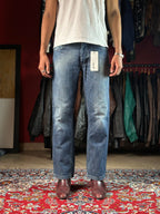 VINTAGE DENIM CO WASHED STRAIGHT FIT DARK BLUE JEANS - 32