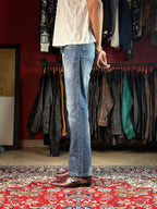 VINTAGE DENIM CO WASHED STRAIGHT FIT DARK BLUE JEANS - 32