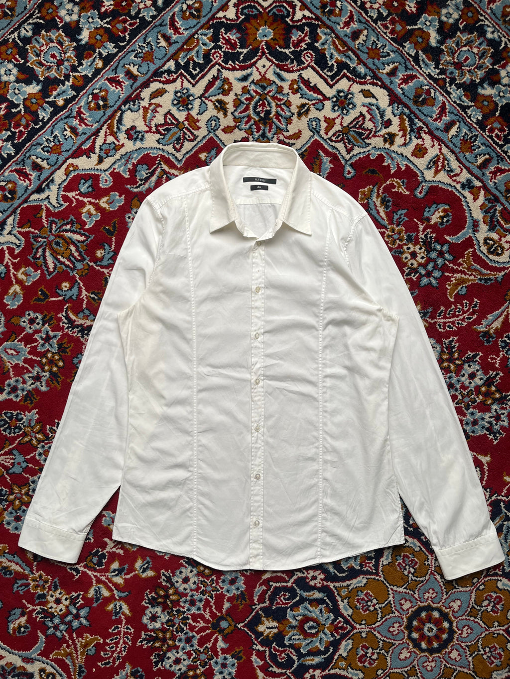 GUCCI WHITE SLIM FIT BUTTON DOWN SHIRT - L