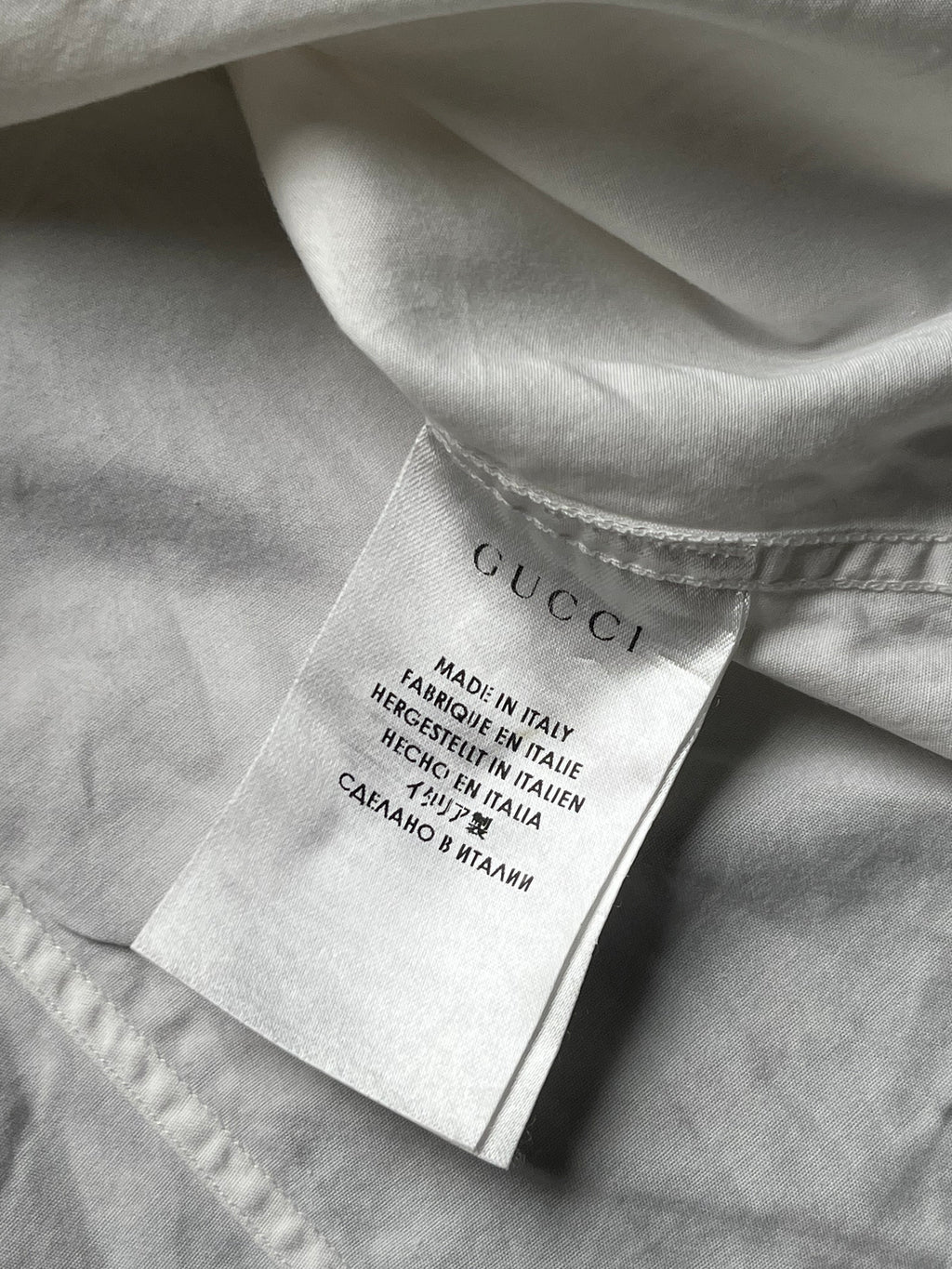 GUCCI WHITE SLIM FIT BUTTON DOWN SHIRT - L
