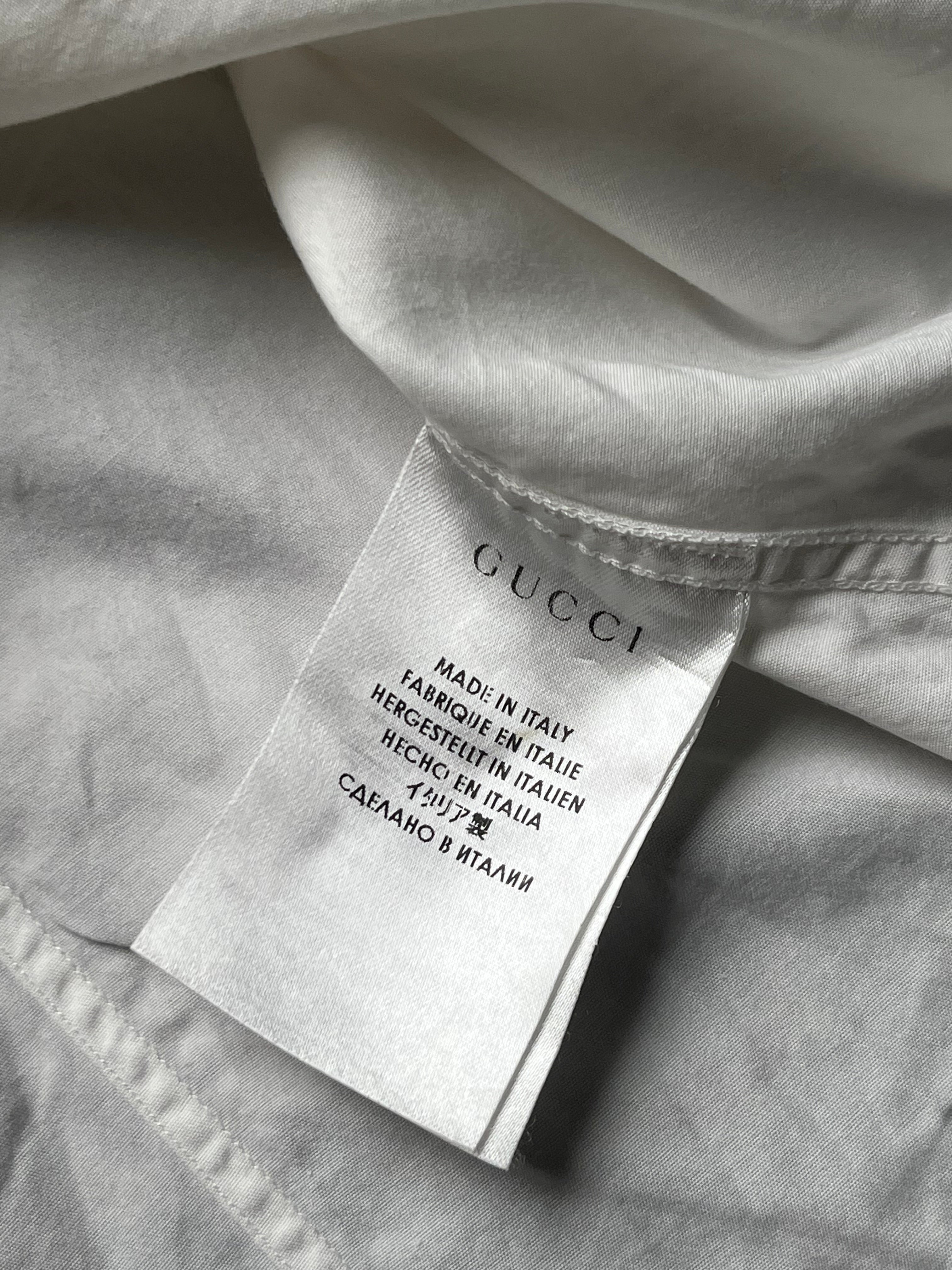 GUCCI WHITE SLIM FIT BUTTON DOWN SHIRT - L