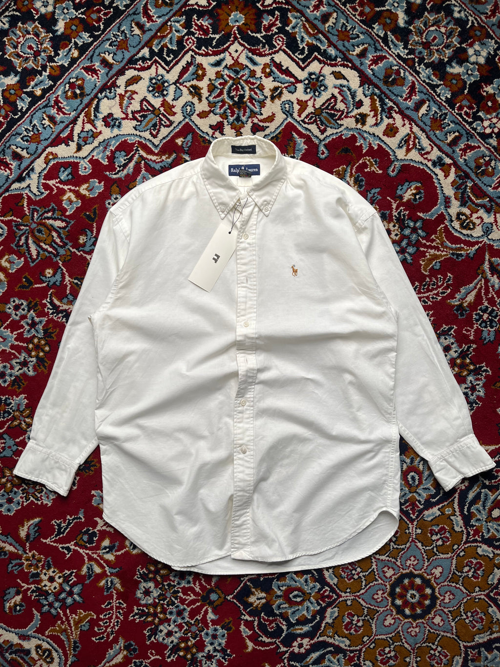 POLO RALPH LAUREN THE BIG OXFORD WHITE BUTTON DOWN SHIRT - M