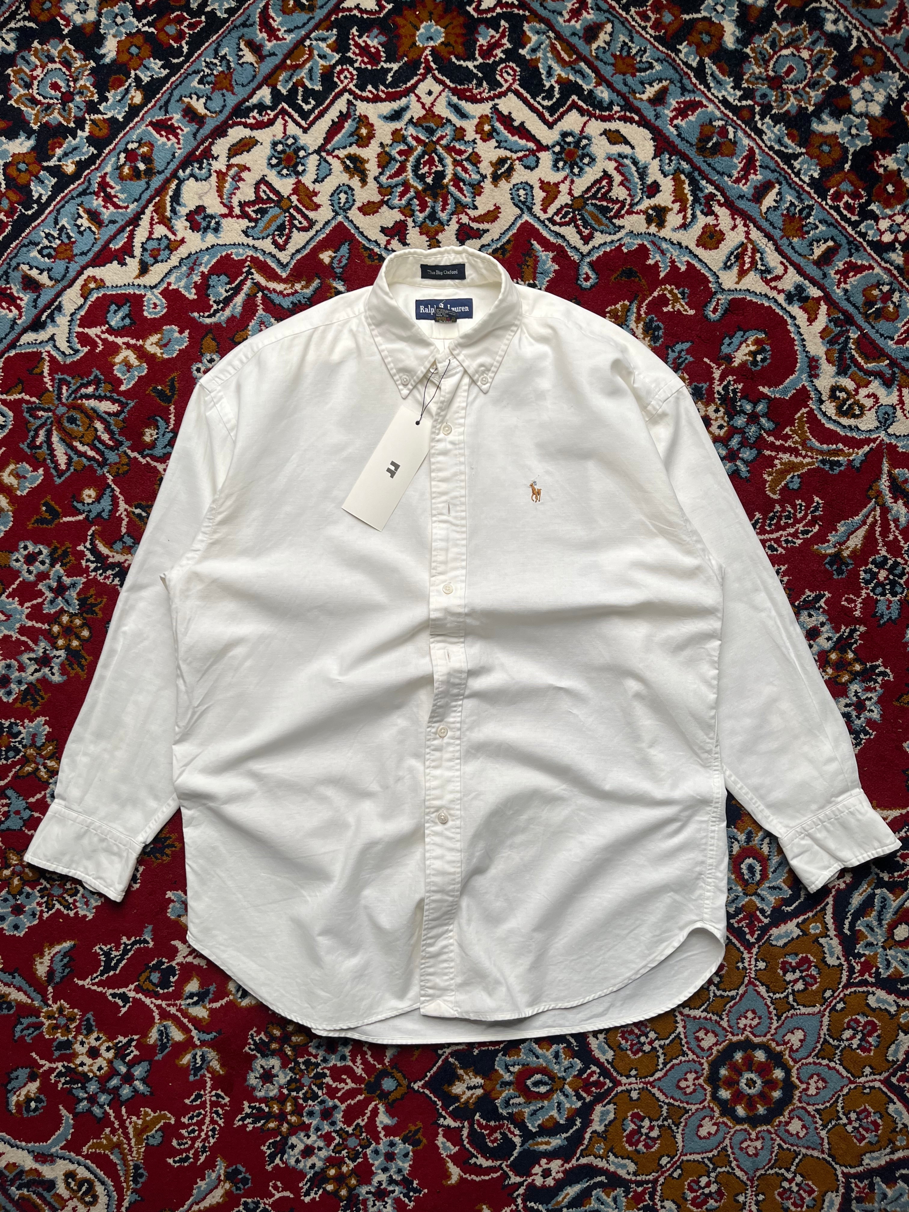 POLO RALPH LAUREN THE BIG OXFORD WHITE BUTTON DOWN SHIRT - M