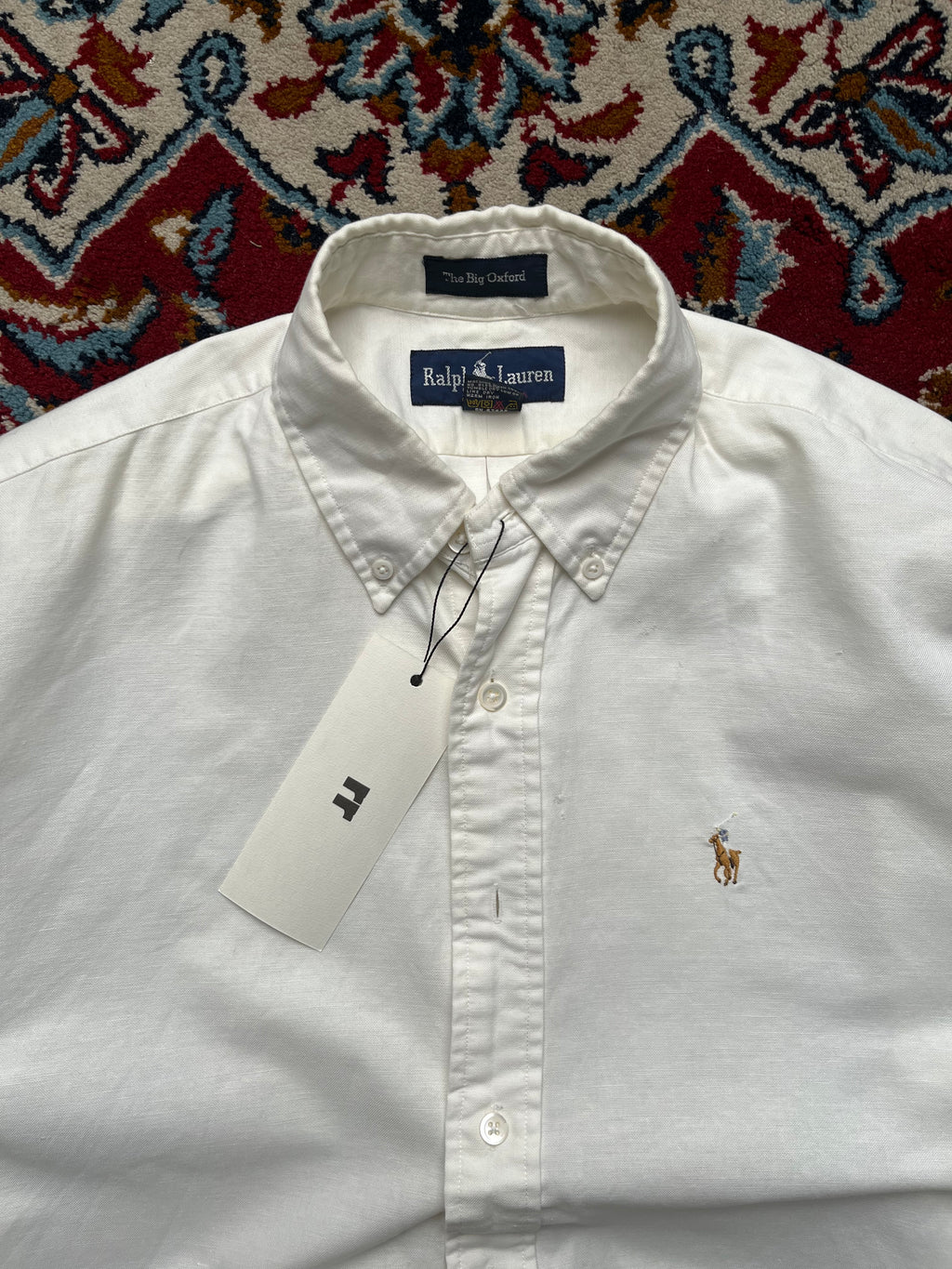 POLO RALPH LAUREN THE BIG OXFORD WHITE BUTTON DOWN SHIRT - M