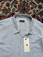 BURBERRY LONDON BLUE STRIPED OXFORD BUTTON DOWN SHIRT - XL