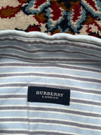 BURBERRY LONDON BLUE STRIPED OXFORD BUTTON DOWN SHIRT - XL