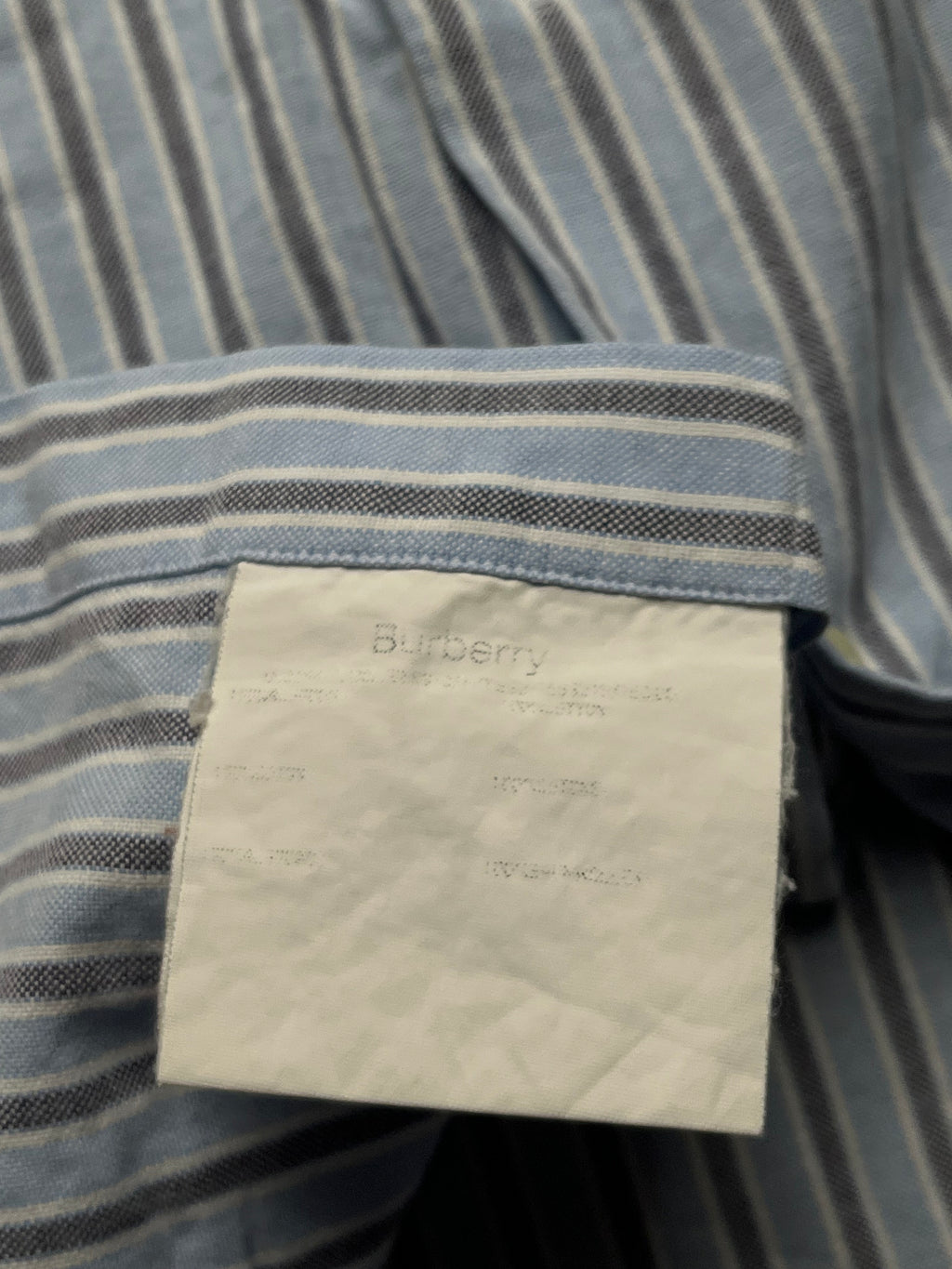 BURBERRY LONDON BLUE STRIPED OXFORD BUTTON DOWN SHIRT - XL