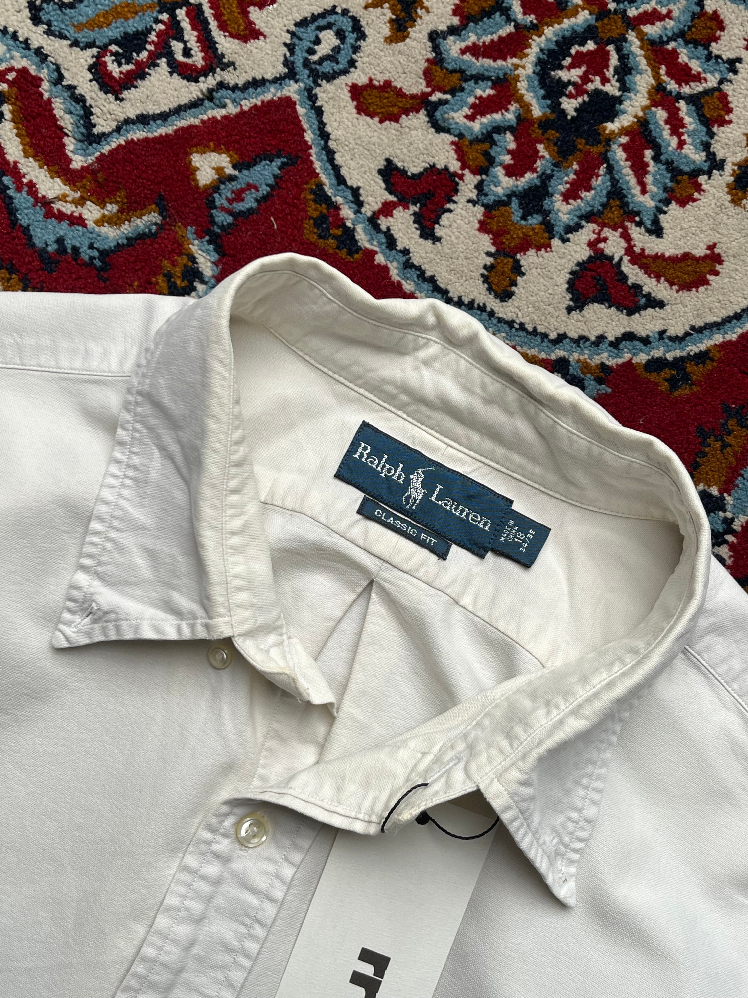 POLO RALPH LAUREN CLASSIC FIT WHITE OXFORD BUTTON DOWN SHIRT - XL