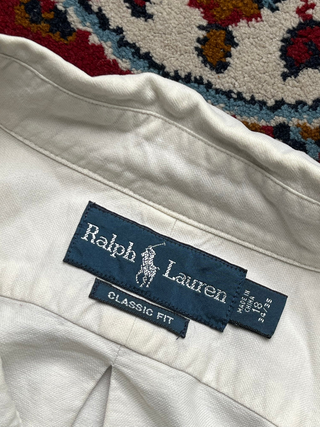 POLO RALPH LAUREN CLASSIC FIT WHITE OXFORD BUTTON DOWN SHIRT - XL