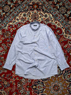 BURBERRY LONDON LIGHT BLUE BAND COLLAR BUTTON DOWN SHIRT - M