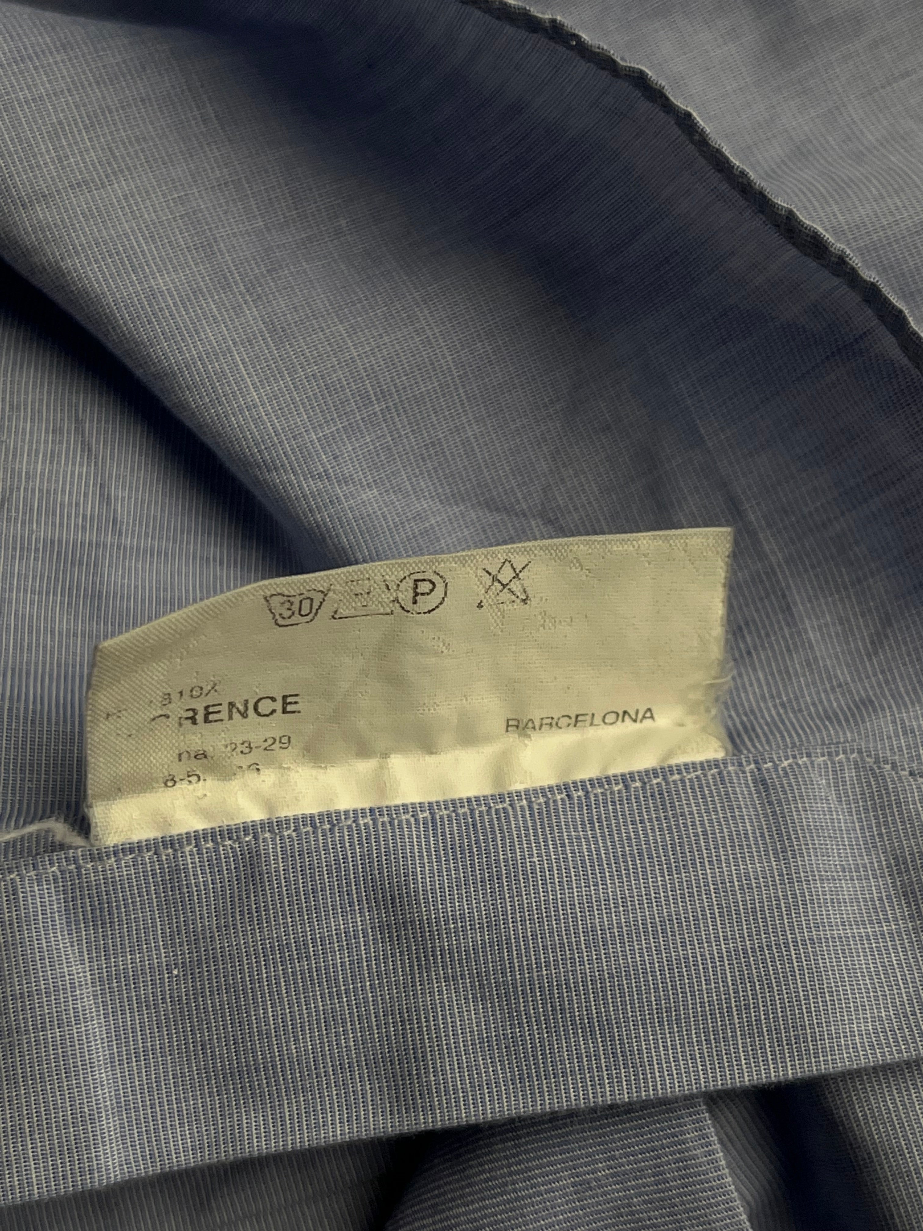 BURBERRY LONDON LIGHT BLUE BAND COLLAR BUTTON DOWN SHIRT - M