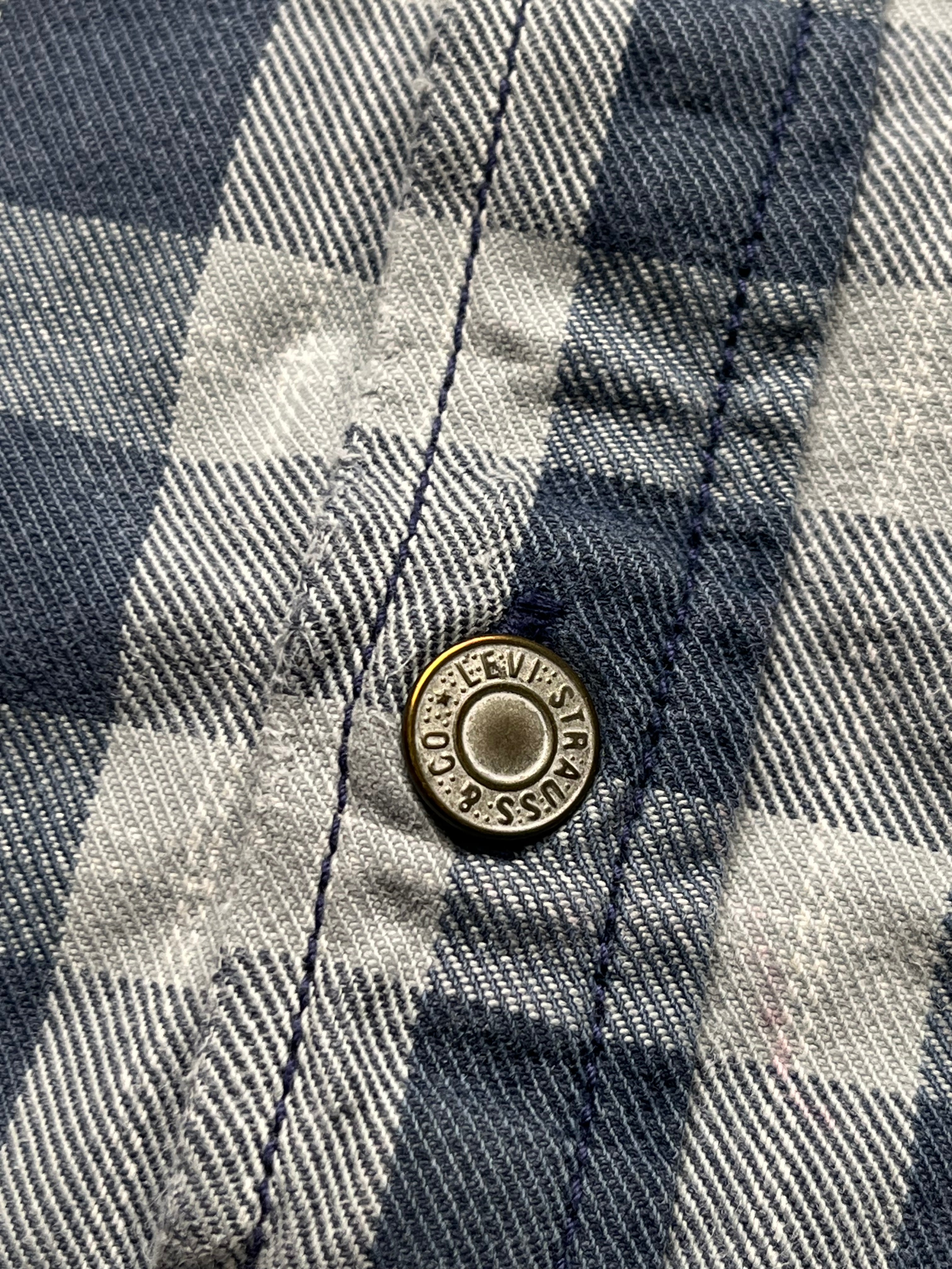 Vintage LEVI'S Blue Checked Cotton Shirt - L
