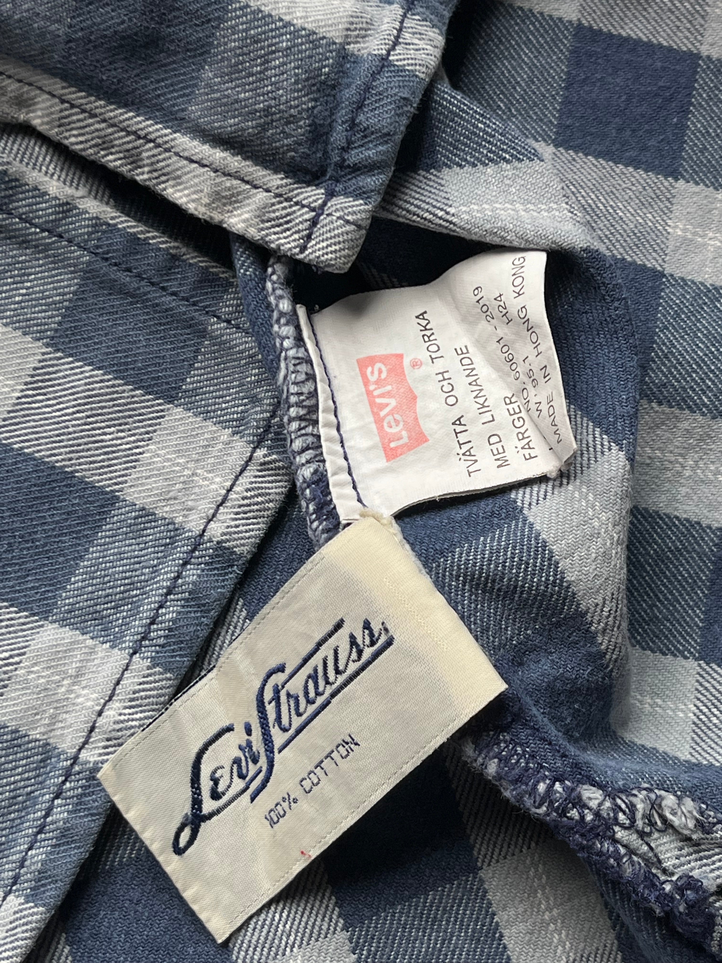 Vintage LEVI'S Blue Checked Cotton Shirt - L